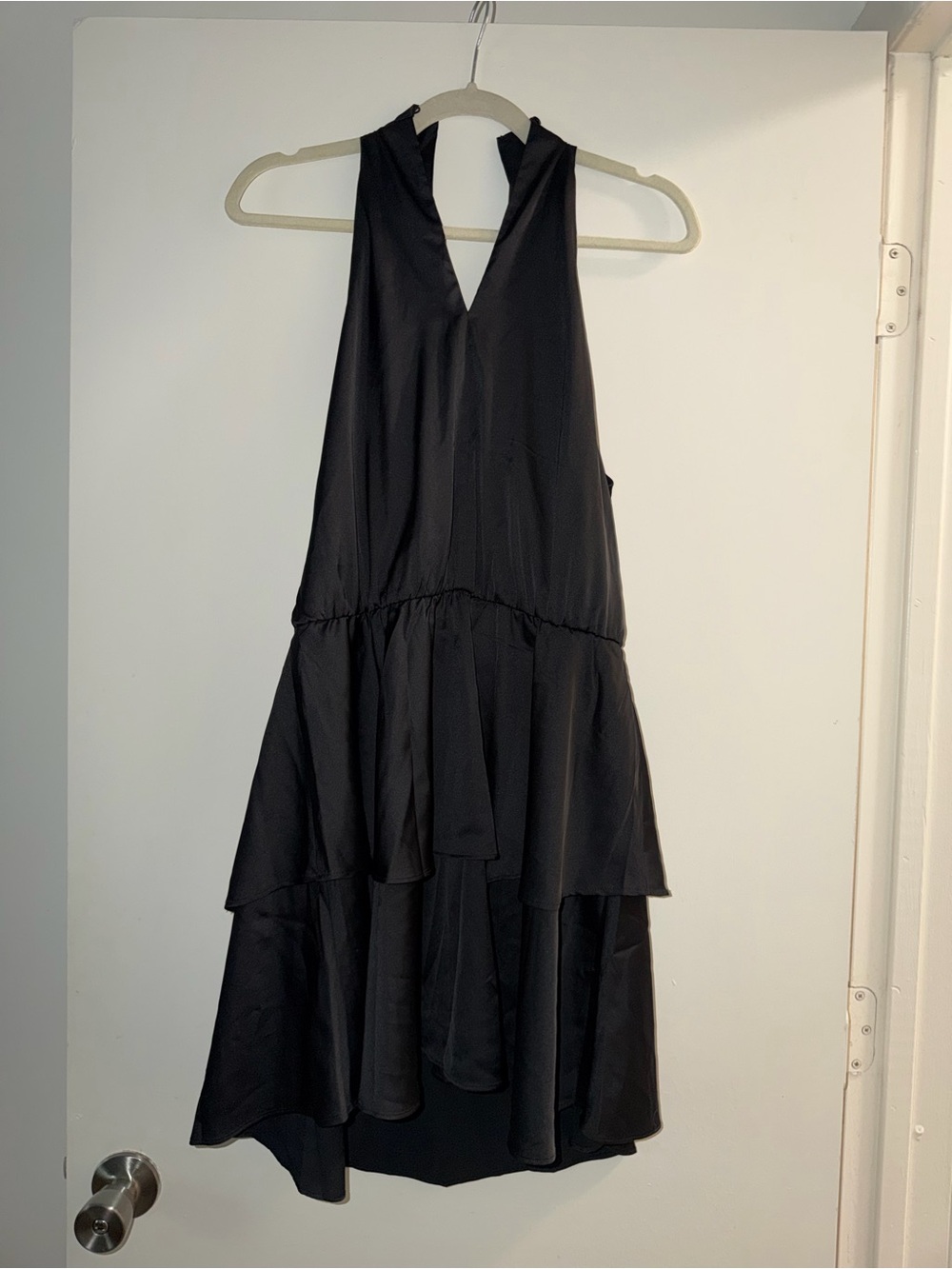 Never Worn Socialite Black High-Low Halter Tiered Dress
